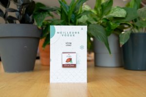 Carte de vœux chocolat bio sur papier écologique personnalisable pour entreprises
