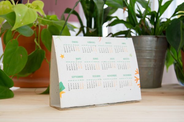 Calendrier écoresponsable à poser – papier à planter