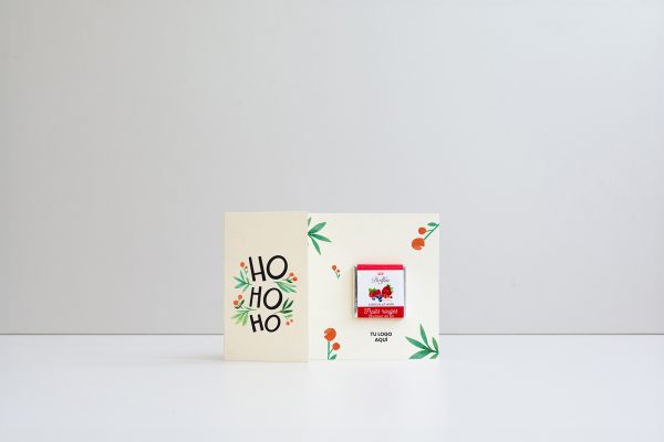 Carte diptyque écologique avec chocolat biologique et papier ensemencé