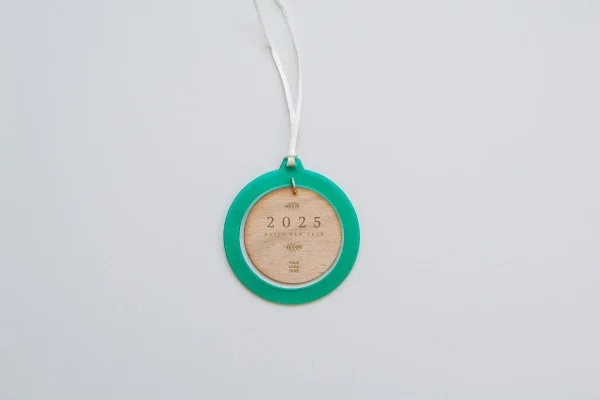 Boule personnalisée en matière écologique pour sapin de Noël