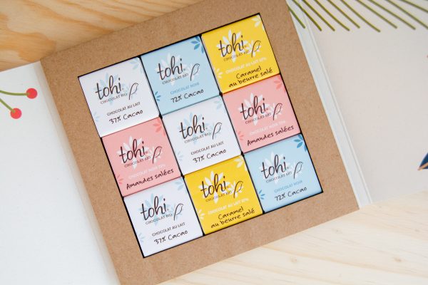 Coffret chocolat 9 napolitains BIO 2 volets – 100% écologique et personnalisable – Image 2