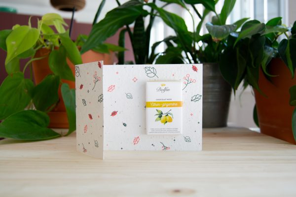 Carte rectangulaire écoresponsable avec un chocolat – Image 5