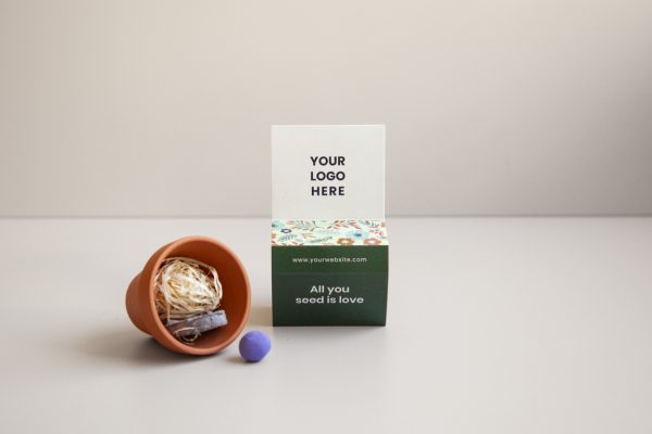 Pot en terre cuite personnalisé avec graines à planter