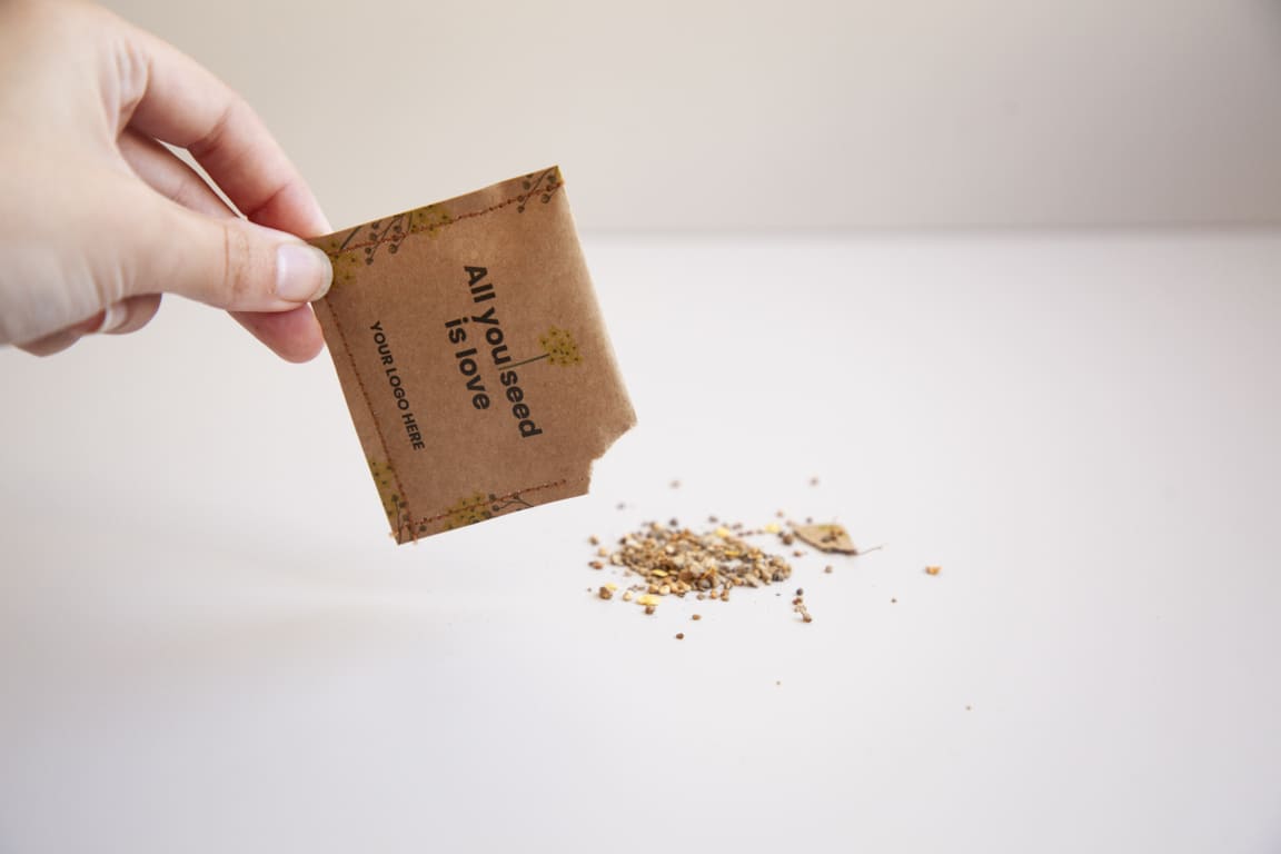 Sachet de graines personnalisable cousu main
