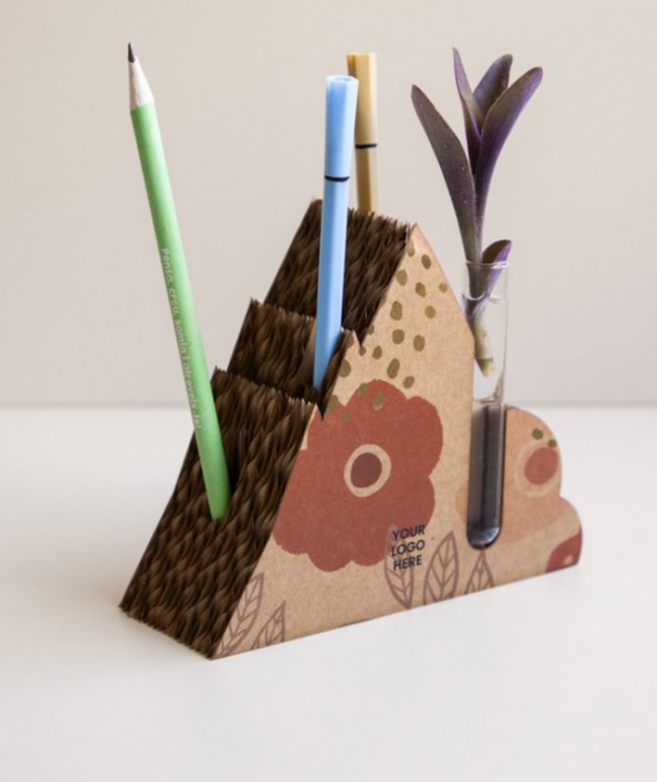 Structure de bureau Treenest TTOP8-B, rangement en carton écoresponsable pour crayons et boutures
