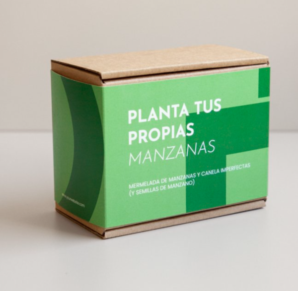 Pack avec mermelade artisanale de pomme et cannelle et graines de pommier sauvage à planter