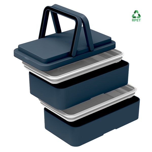 Lunchbox GOODJOUR | Boîte repas 2 compartiments bleu marine – Made in France – Image 5