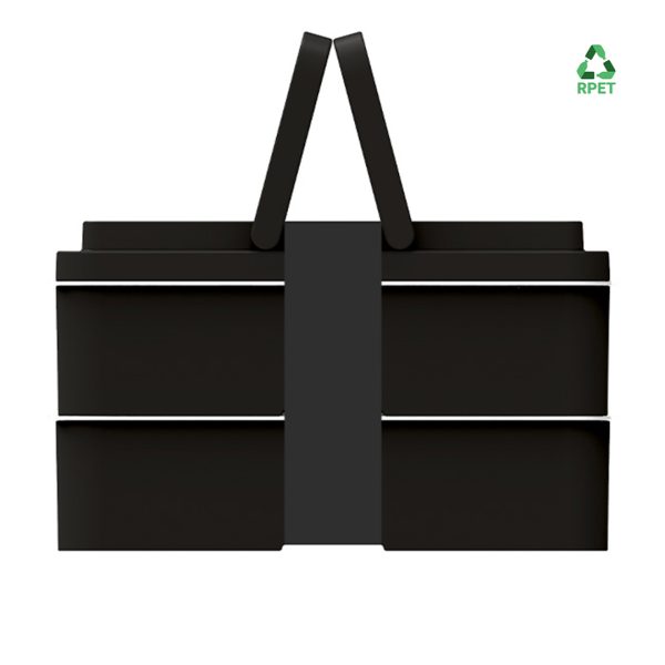 Poignées rétractables de la lunchbox noire