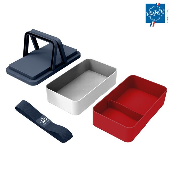 Compartiments intérieurs de la lunchbox tricolore